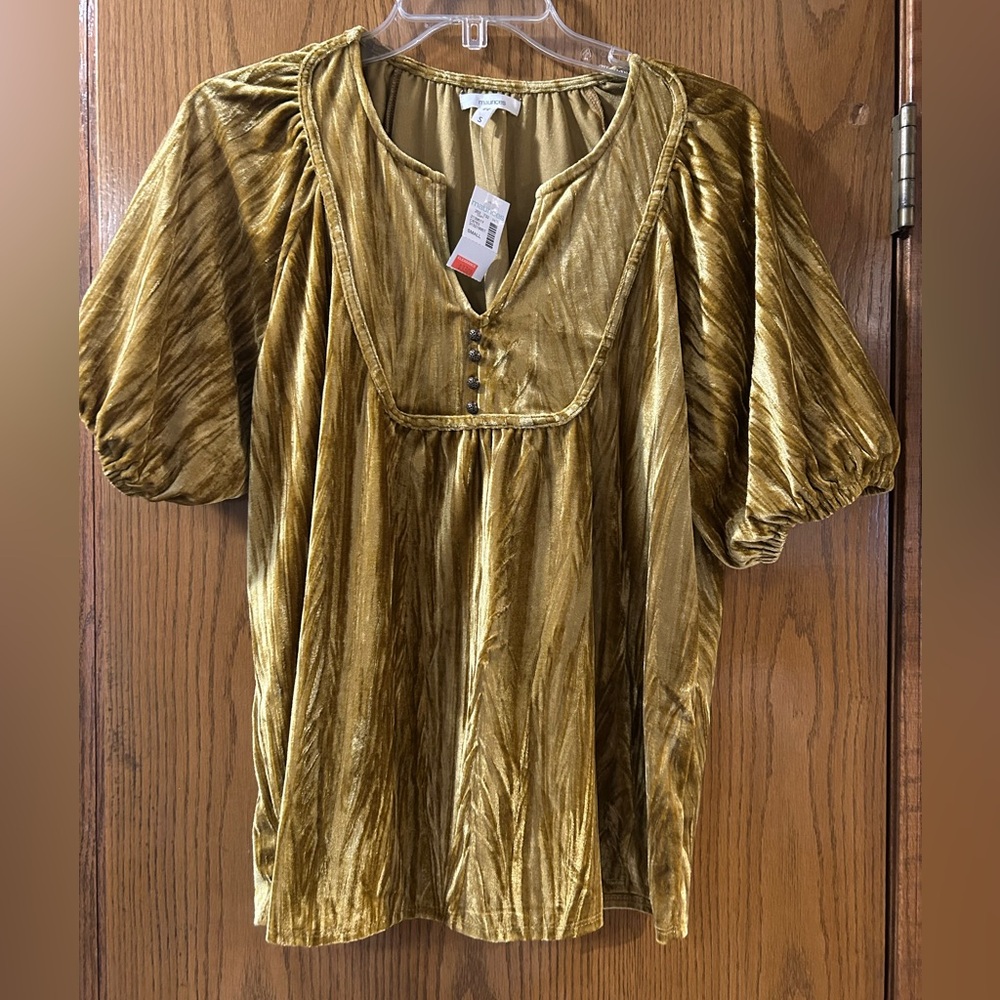 Gold Velvet Women's Top